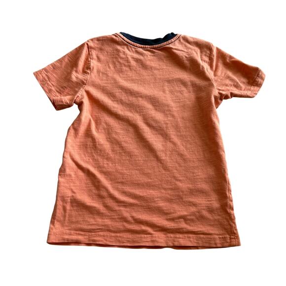 Gymboree Boys Tee Sz 4T Teal Jeep Let's Go Tracks Peach Shirt Ringer - Picture 3 of 5